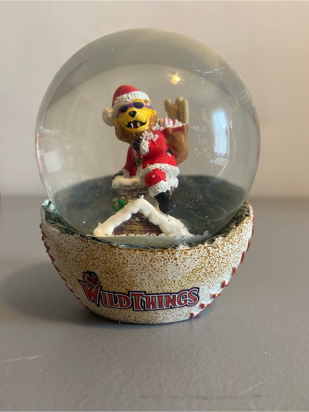 Wild Things Mascot Santa Christmas Snow Globe Baseball Collectible Holiday Decor